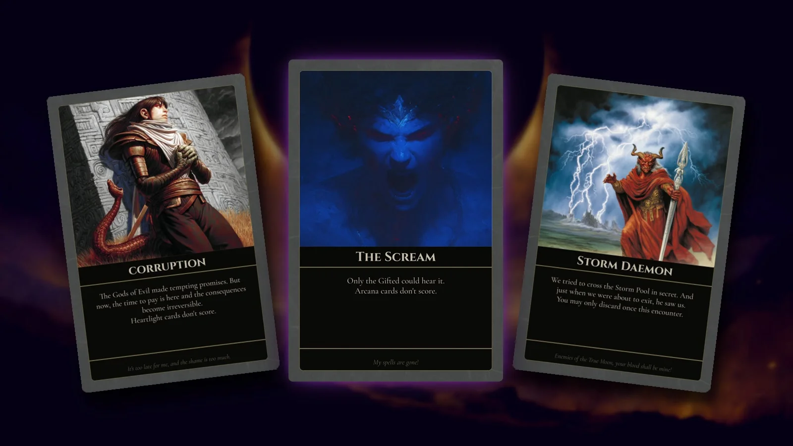 Three Dark Moon curses to choose from: Corruption, The Scream and Storm Daemon